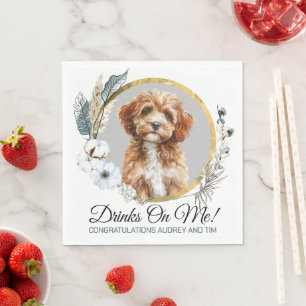 Servilleta De Papel Servilletas de boda de perro Cavapo con foto