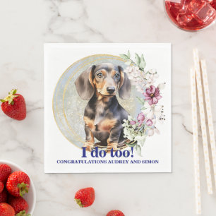 Servilleta De Papel Servilletas de boda de perro Dachshund con foto
