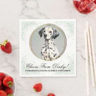 Servilleta De Papel Servilletas de boda de perro dálmata con foto de p