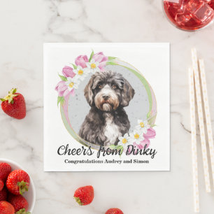 Servilleta De Papel Servilletas de boda de perro de agua portugués con