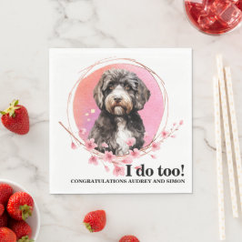 Servilleta De Papel Servilletas de boda de perro de agua portugués con