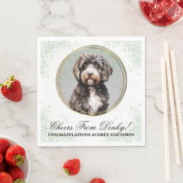 Servilleta De Papel Servilletas de boda de perro de agua portugués con