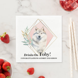 Servilleta De Papel Servilletas de boda de perro de Groenlandia con fo