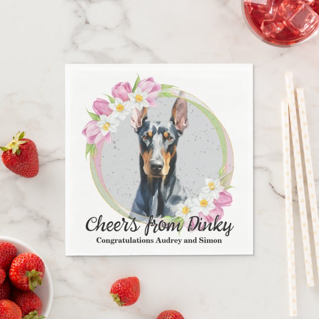 Servilleta De Papel Servilletas de boda de perro Doberman Pinscher con (In situ)