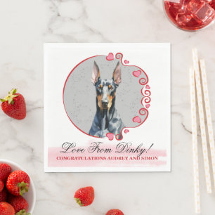 Servilleta De Papel Servilletas de boda de perro Doberman Pinscher con