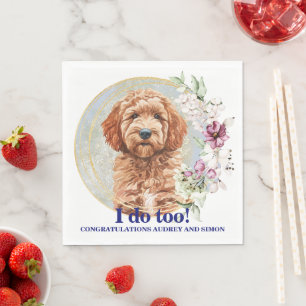 Servilleta De Papel Servilletas de boda de perro Goldendoodle con foto