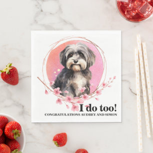 Servilleta De Papel Servilletas de boda de perro Havanés con foto de p