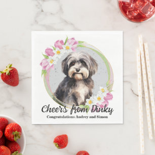Servilleta De Papel Servilletas de boda de perro Havanés con foto de p