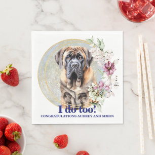 Servilleta De Papel Servilletas de boda de perro Mastín inglés con fot