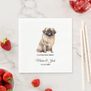 Servilleta De Papel Servilletas de boda de perro pequinés con foto