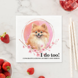 Servilleta De Papel Servilletas de Boda de Perro Pomerania con Foto