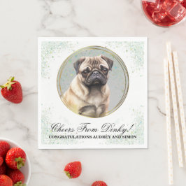 Servilleta De Papel Servilletas de boda de perro Pug con foto