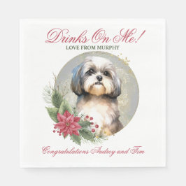 Servilleta De Papel Servilletas de boda de perro Shih Tzu con foto