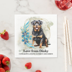 Servilleta De Papel Servilletas de boda de Rottweiler con foto de perr