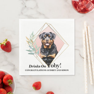 Servilleta De Papel Servilletas de boda de Rottweiler con foto de perr