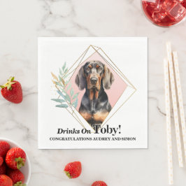 Servilleta De Papel Servilletas de boda de sabueso coonhound negro y m