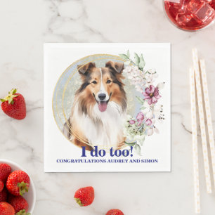 Servilleta De Papel Servilletas de boda de Shetland Sheepdog con foto