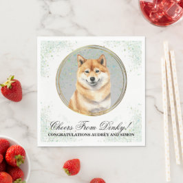 Servilleta De Papel Servilletas de boda de Shiba inu con foto de perro