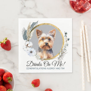 Servilleta De Papel Servilletas de boda de Yorkshire Terrier con foto