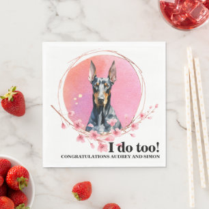 Servilleta De Papel Servilletas de boda Doberman Pinscher con foto de
