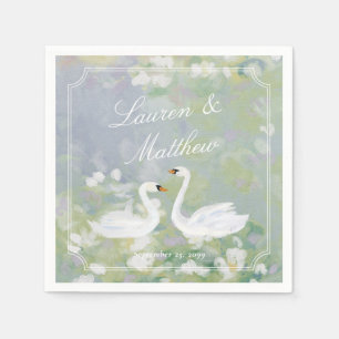 Servilleta De Papel Servilletas de boda Dreamy Swan Lake
