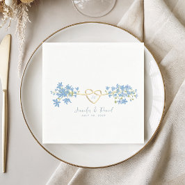 Servilleta De Papel Servilletas de boda Dusty Blue de flores silvestre