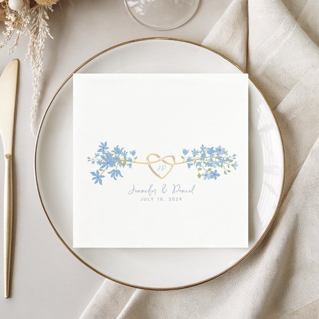 Servilleta De Papel Servilletas de boda Dusty Blue de flores silvestre (Subido por el creador)