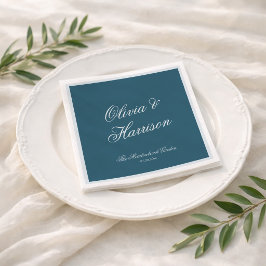 Servilleta De Papel Servilletas de boda elegantes azul náutico