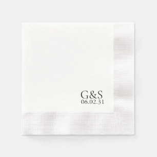 Servilleta De Papel Servilletas de boda elegantes con estampado en esq