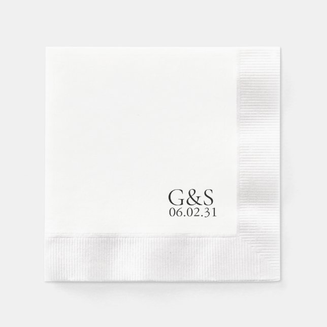 Servilleta De Papel Servilletas de boda elegantes con estampado en esq (Anverso)