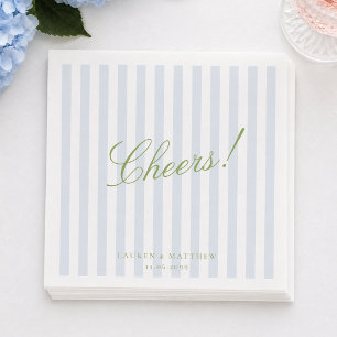 Servilleta De Papel Servilletas de boda elegantes con raya azul