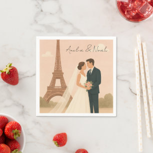 Servilleta De Papel Servilletas de boda elegantes de París con diseño