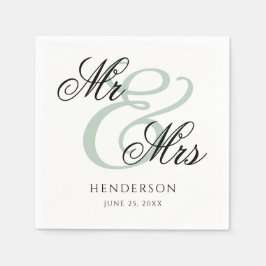 Servilleta De Papel Servilletas de boda elegantes minimalistas Sr. y S