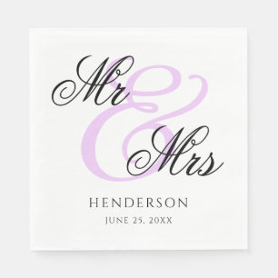 Servilleta De Papel Servilletas de boda elegantes minimalistas Sr. y S