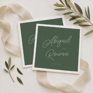 Servilleta De Papel Servilletas de boda elegantes verde bosque