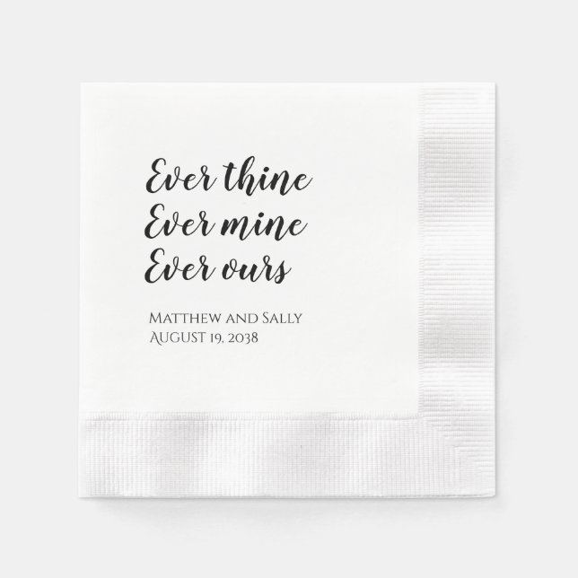 Servilleta De Papel Servilletas de boda Ever Thine Ever Mine Ever Ours (Anverso)