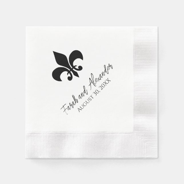 Servilleta De Papel Servilletas de boda Fleur de Lis (Anverso)