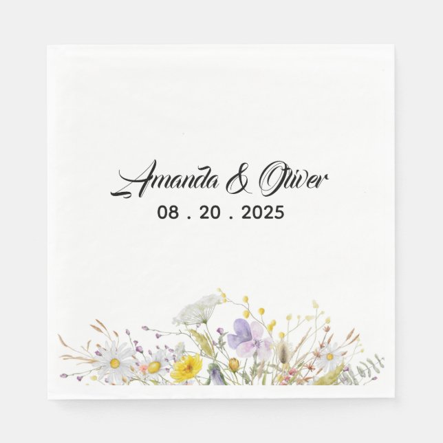 Servilleta De Papel Servilletas de boda Flor de Primavera (Anverso)
