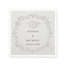 Servilletas de boda florales con relieve falso