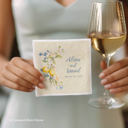 Servilleta De Papel Servilletas de boda florales de limón La Dolce Vit