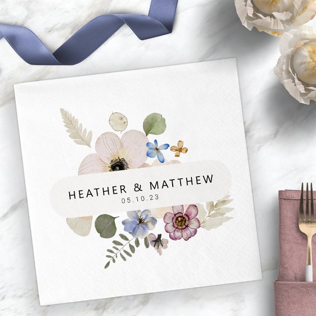 Servilleta De Papel Servilletas de boda florales modernas (Modern Floral Boho Wedding Napkins by Painted Paperie
)