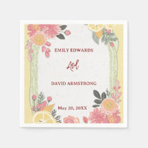 Servilletas de boda florales modernas