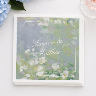 Servilleta De Papel Servilletas de boda florales pastel elegantes