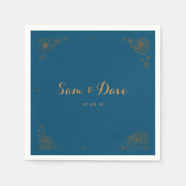 Servilleta De Papel Servilletas de boda florales personalizables