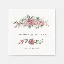 Servilleta De Papel Servilletas de boda florales rosa polvoriento