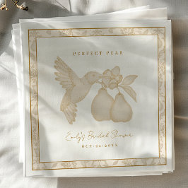 Servilleta De Papel Servilletas de boda Gold Perfect Pear Bridal Showe