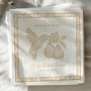 Servilleta De Papel Servilletas de boda Gold Perfect Pear Bridal Showe