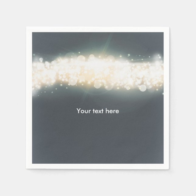 Servilleta De Papel Servilletas de boda Grey Sparkle Lights Sky Blast (Anverso)