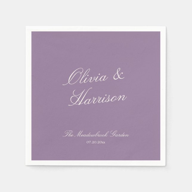 Servilleta De Papel Servilletas de boda Jardín Malva (Anverso)