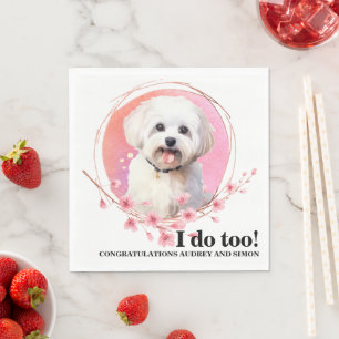 Servilleta De Papel Servilletas de boda maltesas con foto de perros